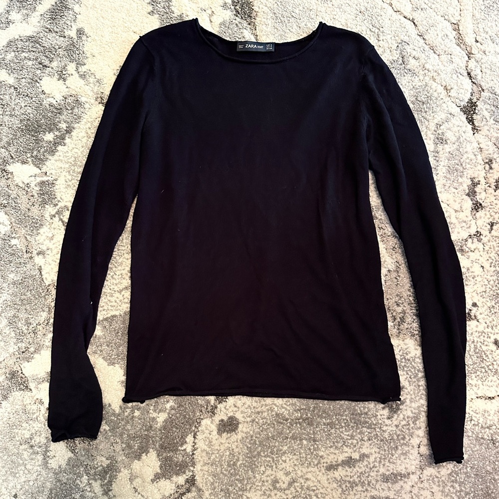 Zara Classic Black Long Sleeve Tee